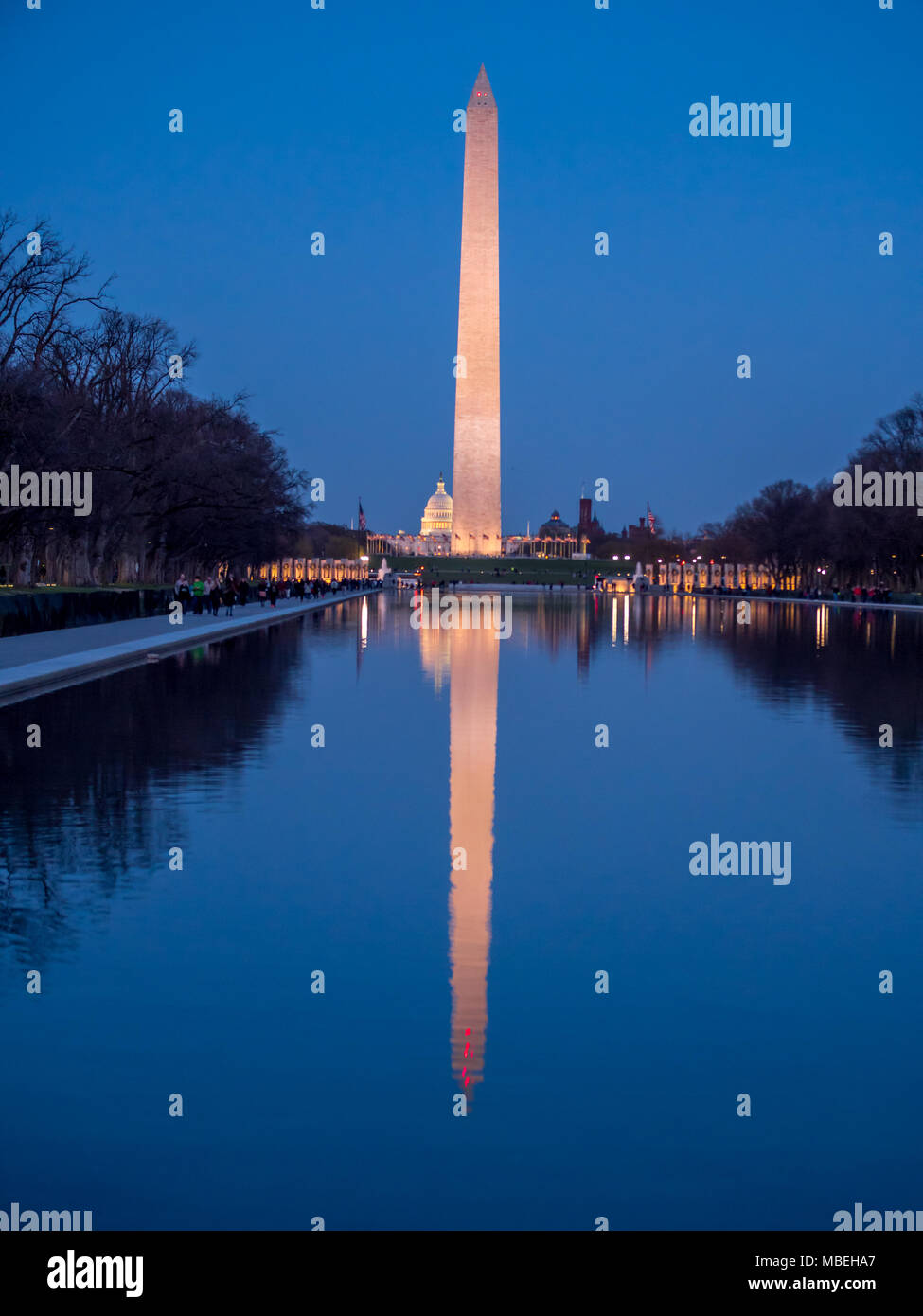 Washington Monument und dem Kapitol Stockfoto