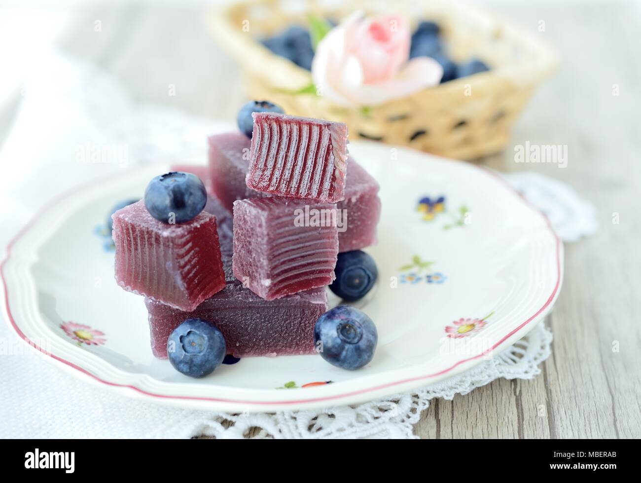 Bio Marmelade von blueberry Stockfoto