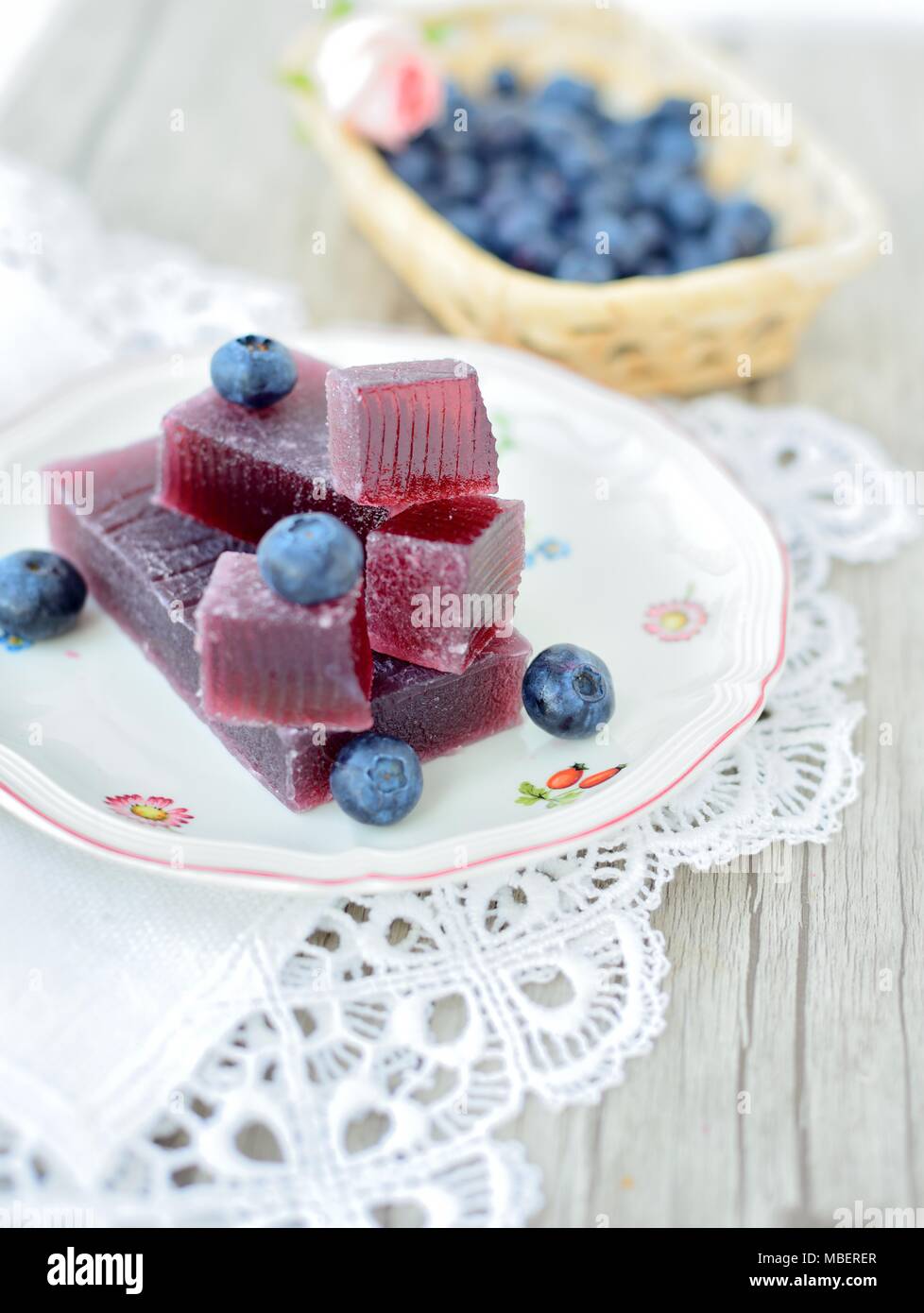 Bio Marmelade von blueberry Stockfoto