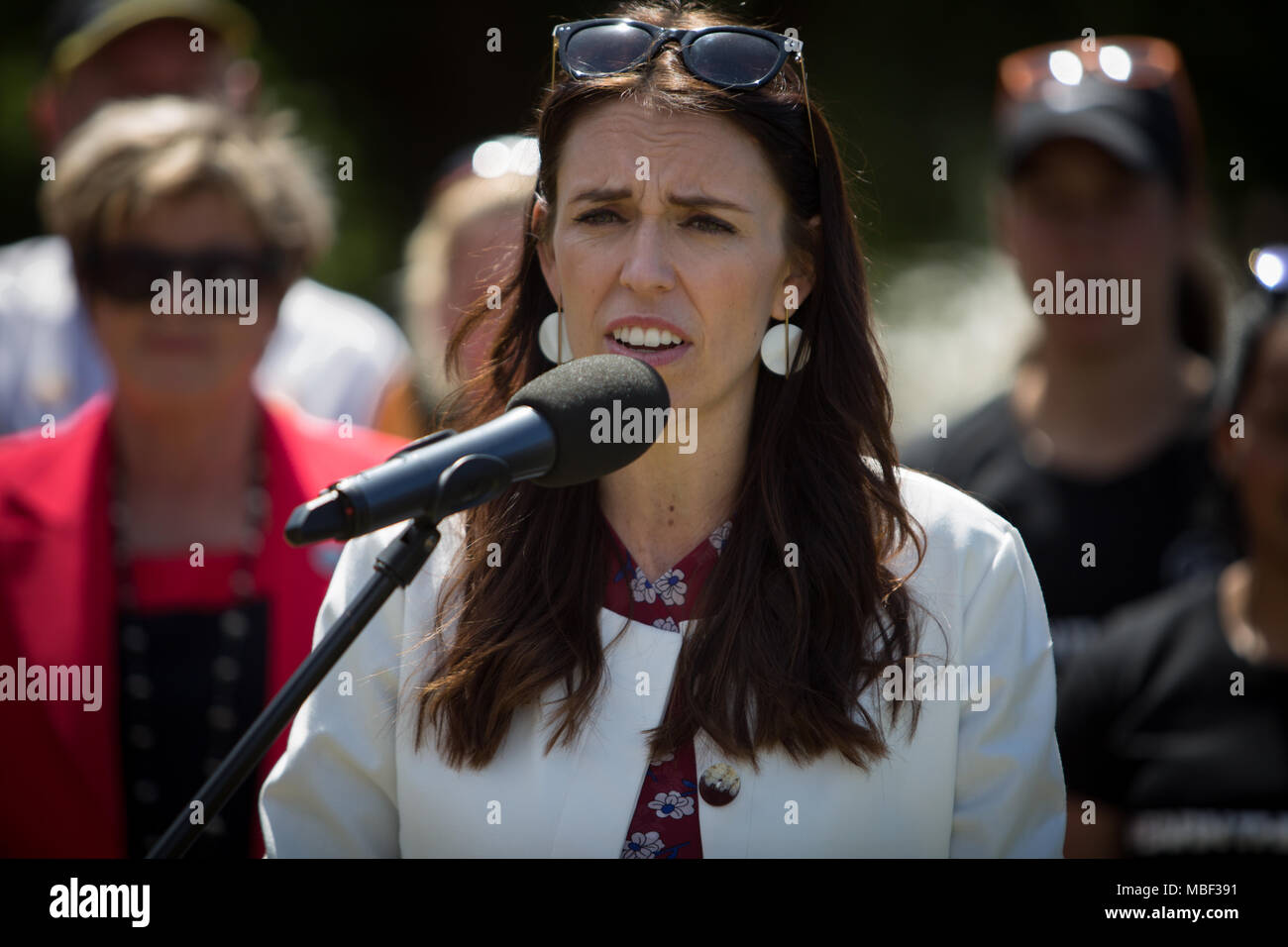 Premierminister von Neuseeland Jacinda Ardern, in Auckland, Neuseeland, am 21. Dezember 2017. Stockfoto