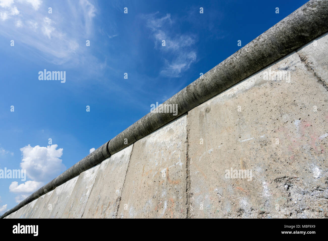 Leeren Abschnitt der Berliner Mauer in Berlin, Deutschland, Europa Stockfoto