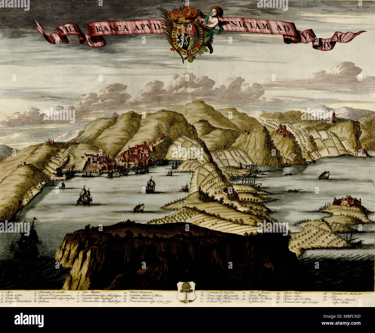 Straits & Abwehrkräfte bei Gibraltar - 1700 Stockfoto