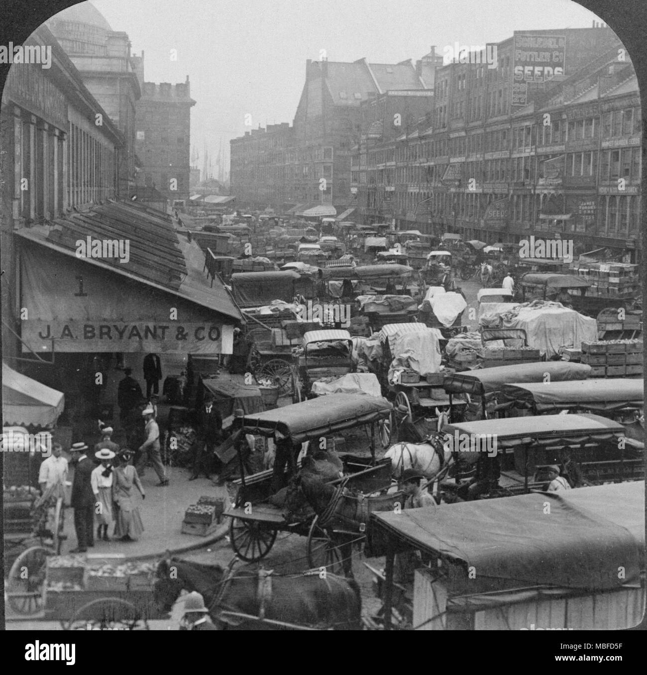 Quincy Market und Faneuil Hall 1907 Stockfoto