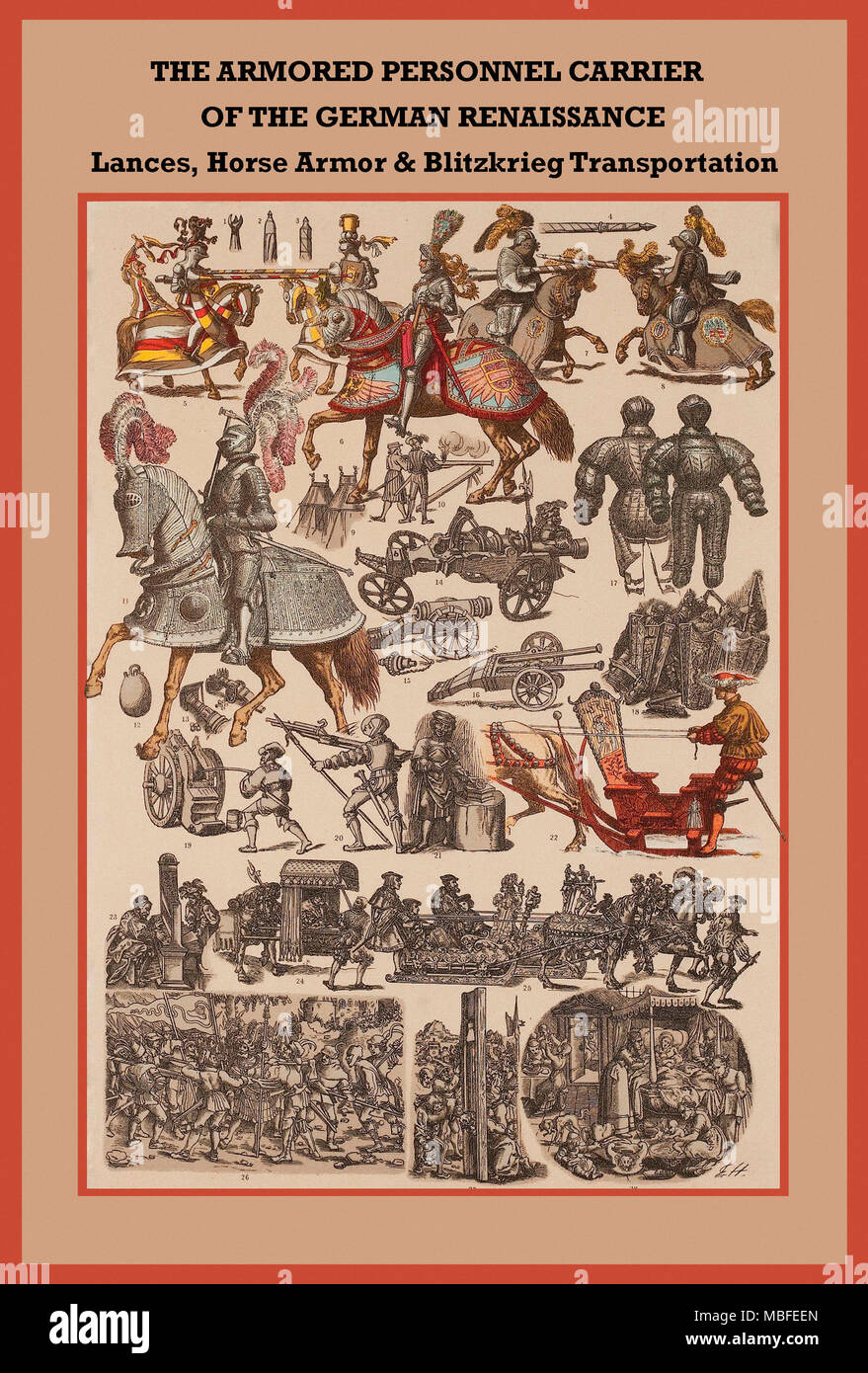 Deutsche renaissance Lanzen, Horse armor & blitzkrieg Transport Stockfoto