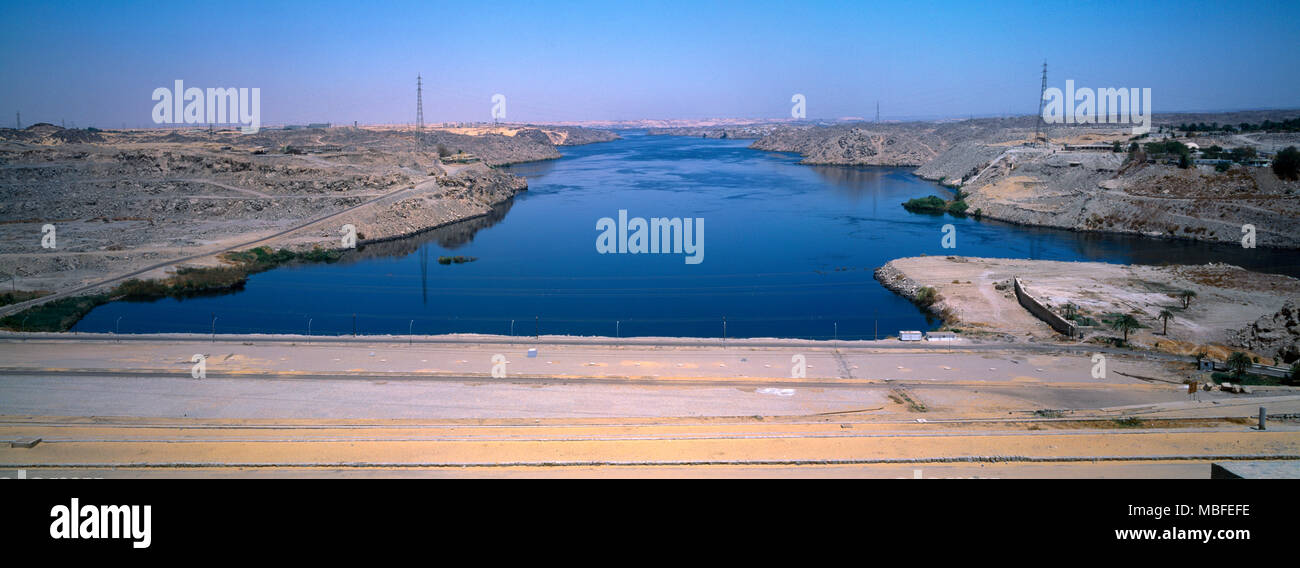 Assuan Ägypten Assuan-Staudamm Nassersee Stockfoto