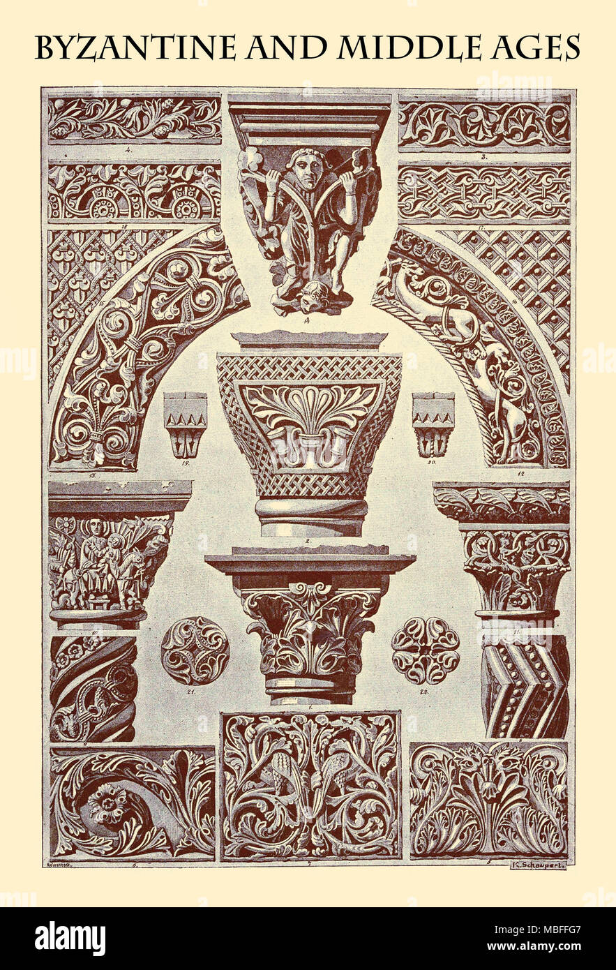 Ornament - BYZANTINISCHEN UND MITTELALTER Stockfoto