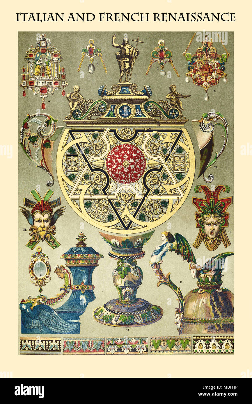 Ornament - ITALIENISCHE & französische Renaissance Stockfoto