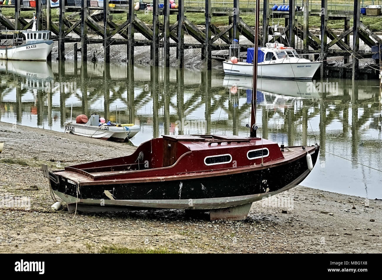 Fluss Rother bei Roggen Hafen Stockfoto