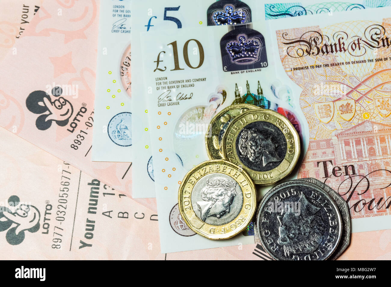 National Lottery Lotto Tickets Stockfoto