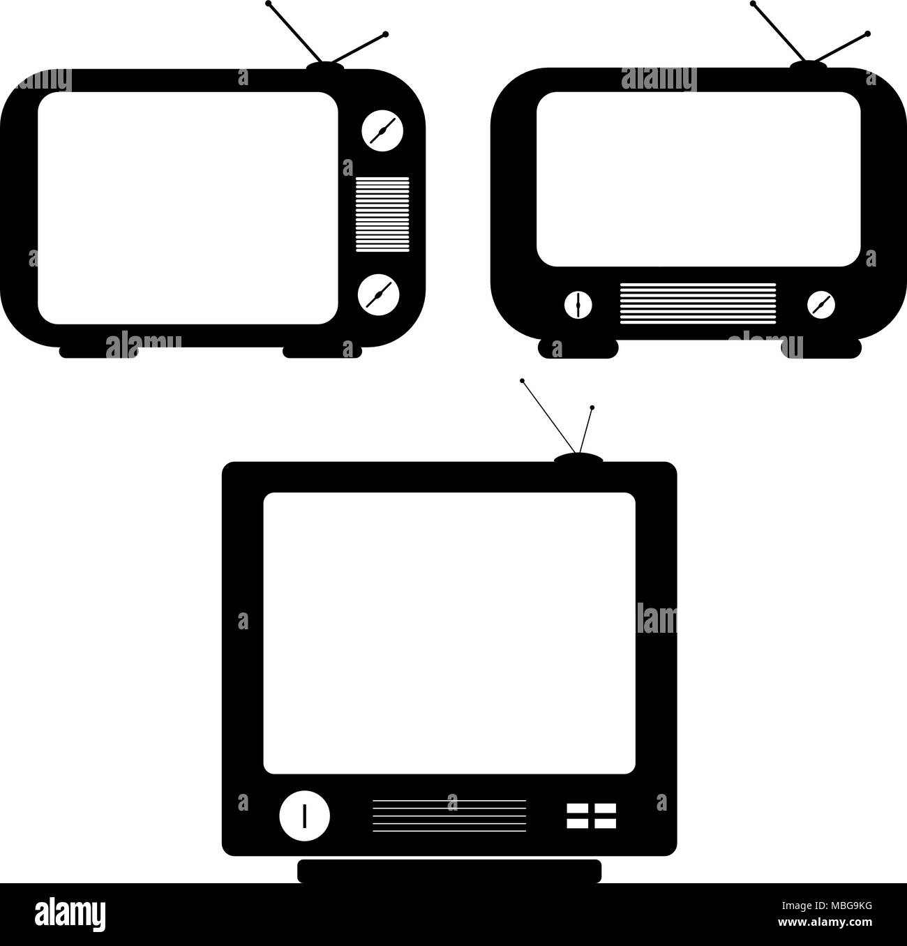 TV Vektorzeichnungen. Flat Style Vektor. Fernsehen Symbol, Symbol auf weißem Hintergrund, Oberfläche. Stock Vektor