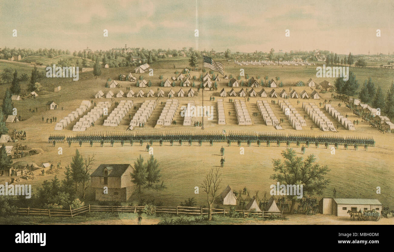 Bürgerkrieg Camp Millington, New York Freiwilligen Stockfoto