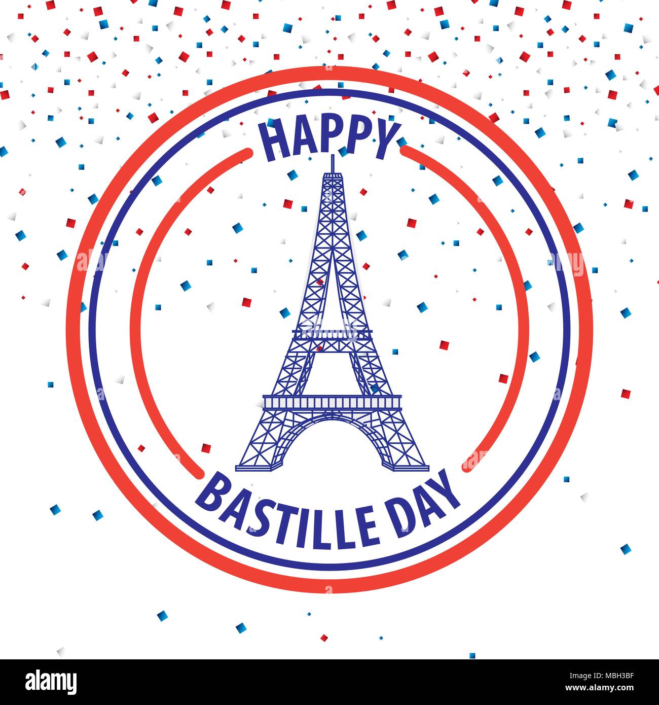 Happy Tag der Bastille Frankreich Stock Vektor