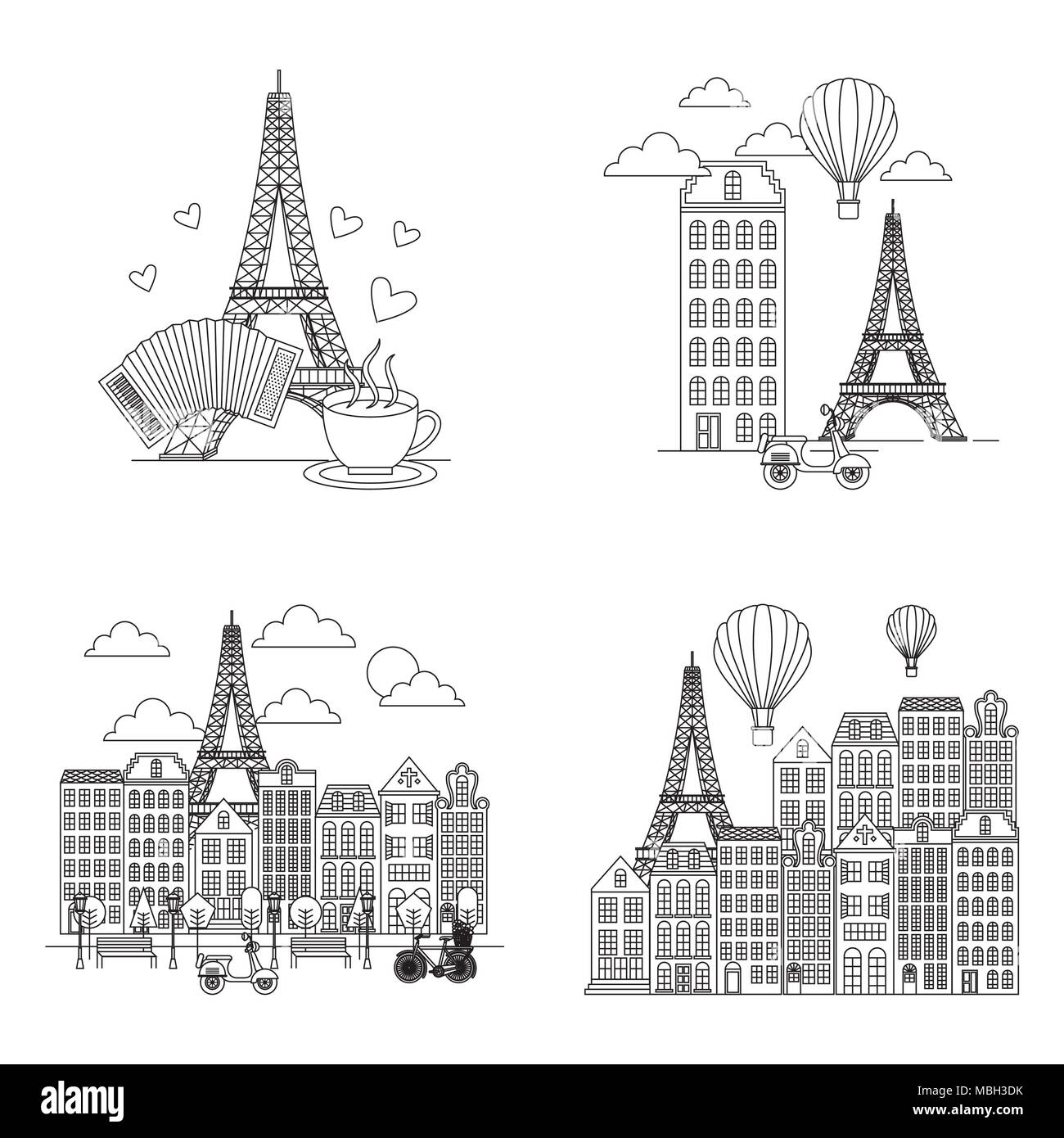 Frankreich Paris Karte Stock Vektor