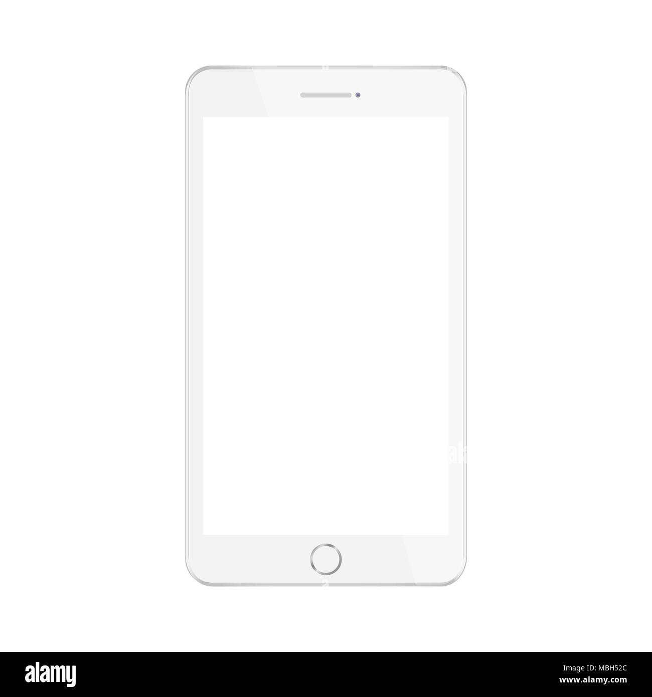 White Smartphone mit weißer Bildschirm. Stock Vektor