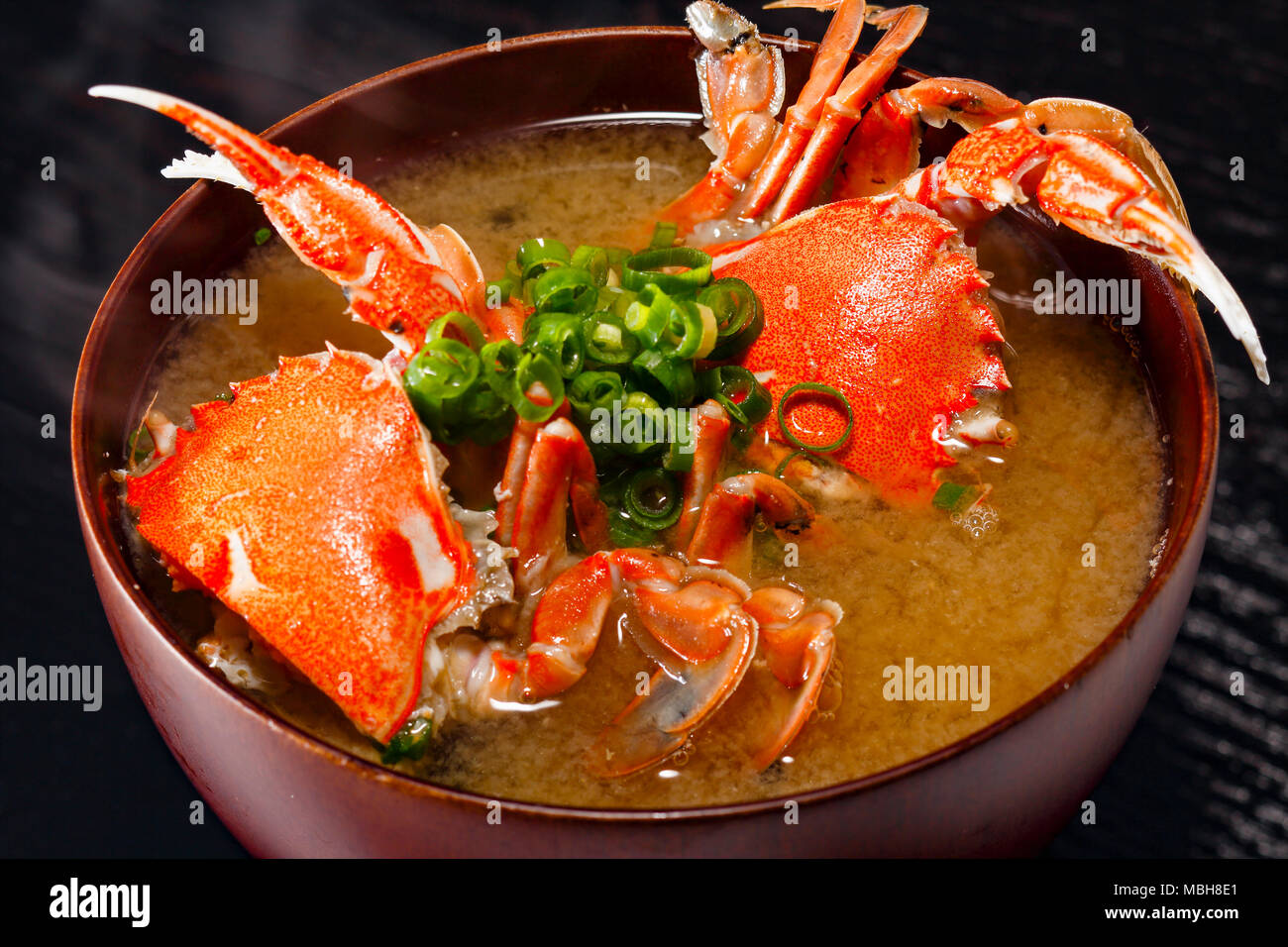 Im japanischen Stil Krabbensuppe Stockfoto