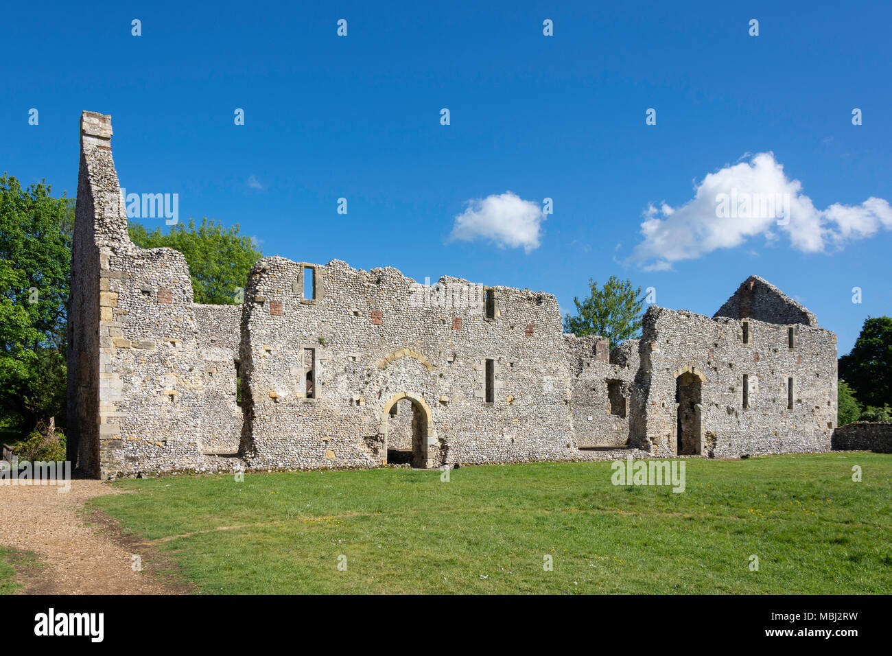 Bishop's Waltham Palace Ruine, Bishops Waltham, Hampshire, England, Vereinigtes Königreich Stockfoto