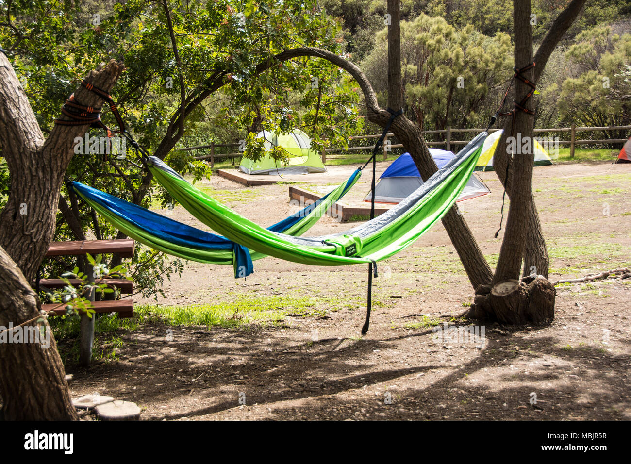 Wandern und Camping in den Santa Monica Mountains in Kalifornien, USA Stockfoto