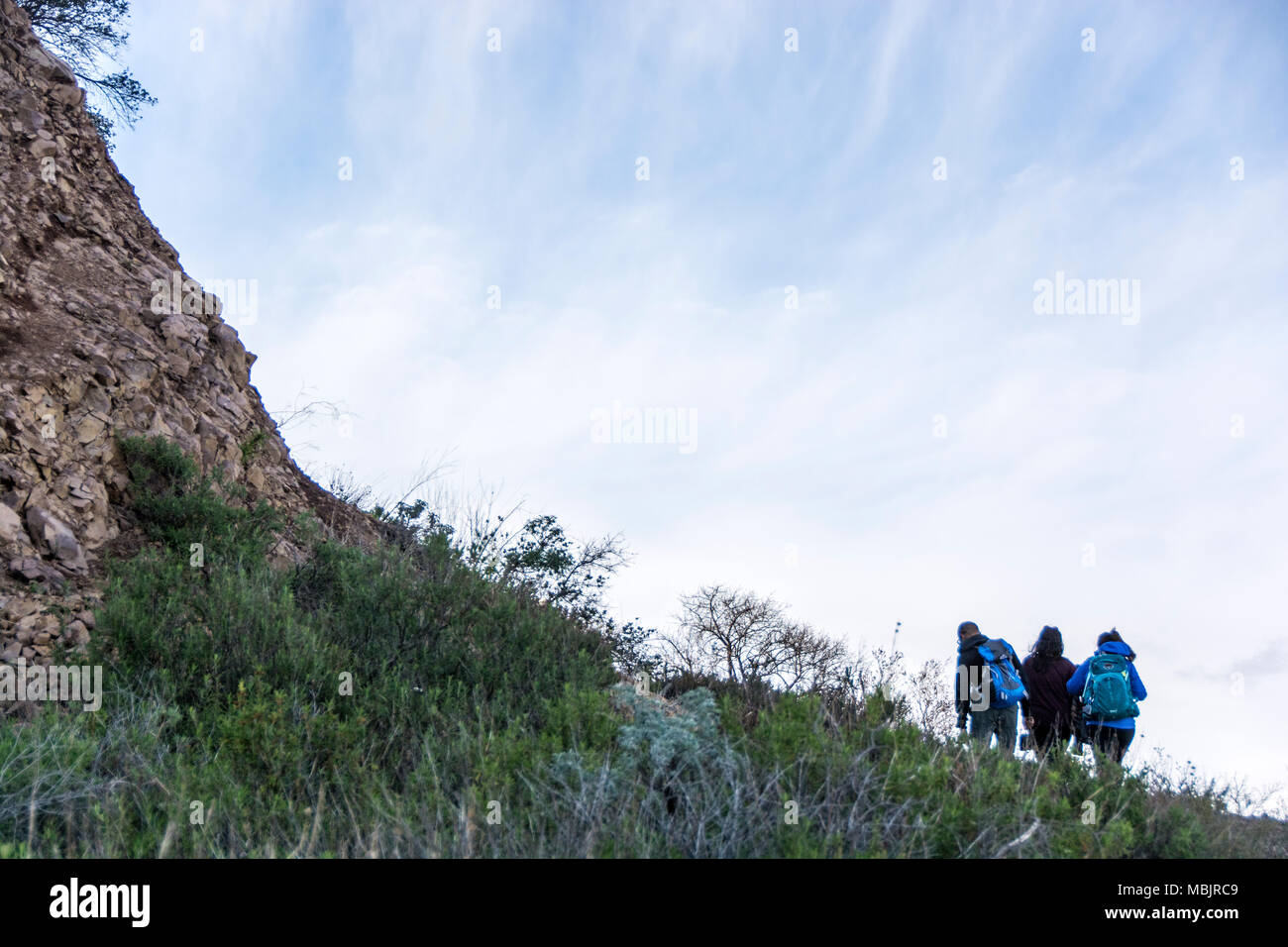 Wandern und Camping in den Santa Monica Mountains in Kalifornien, USA Stockfoto