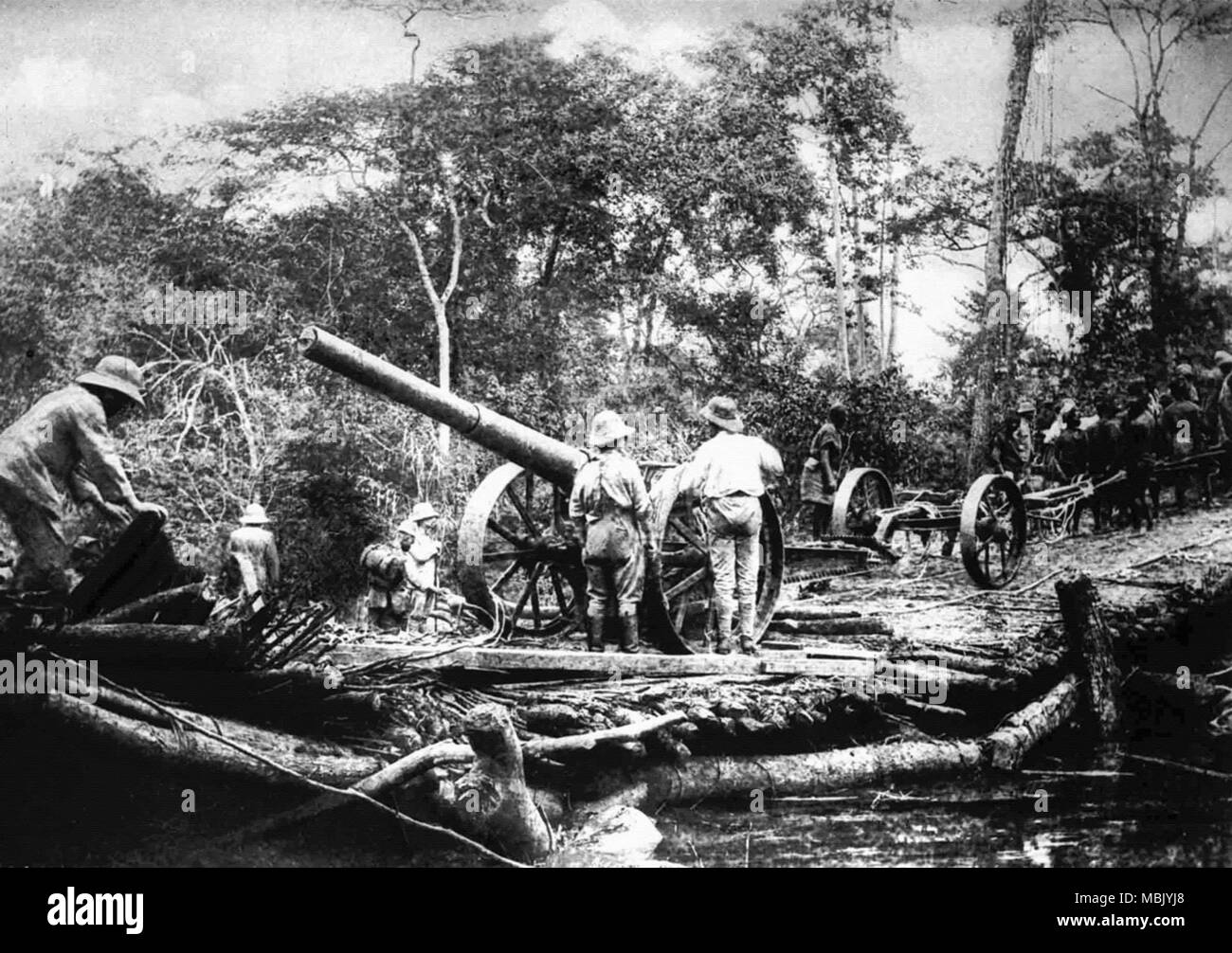 East African mobile Artillerie Stockfoto