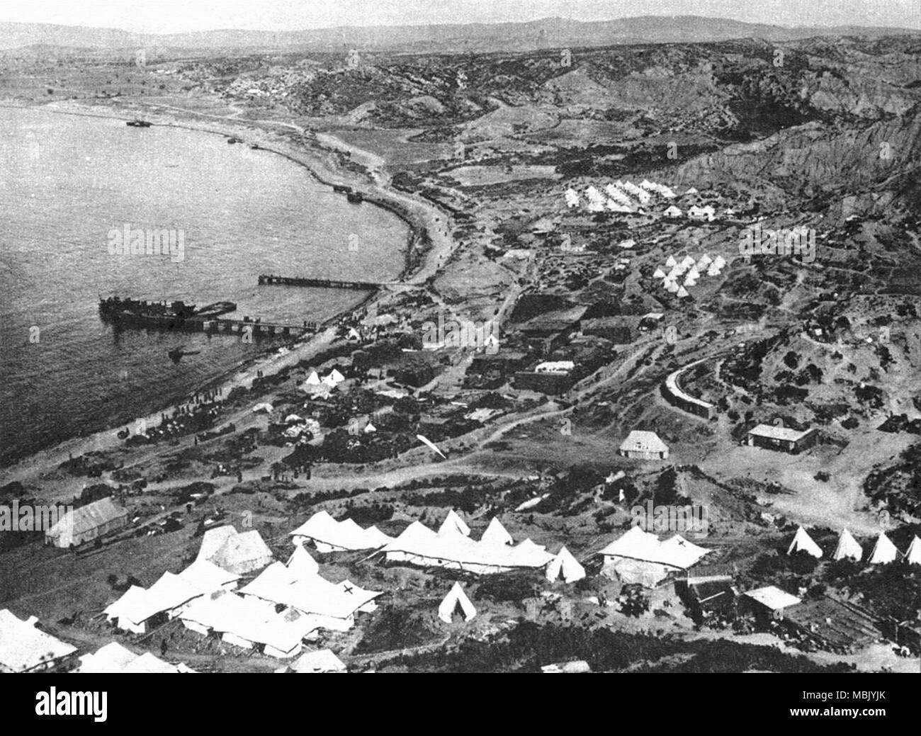 Britische Gemetzel am Hafen von Gallipoli Stockfoto