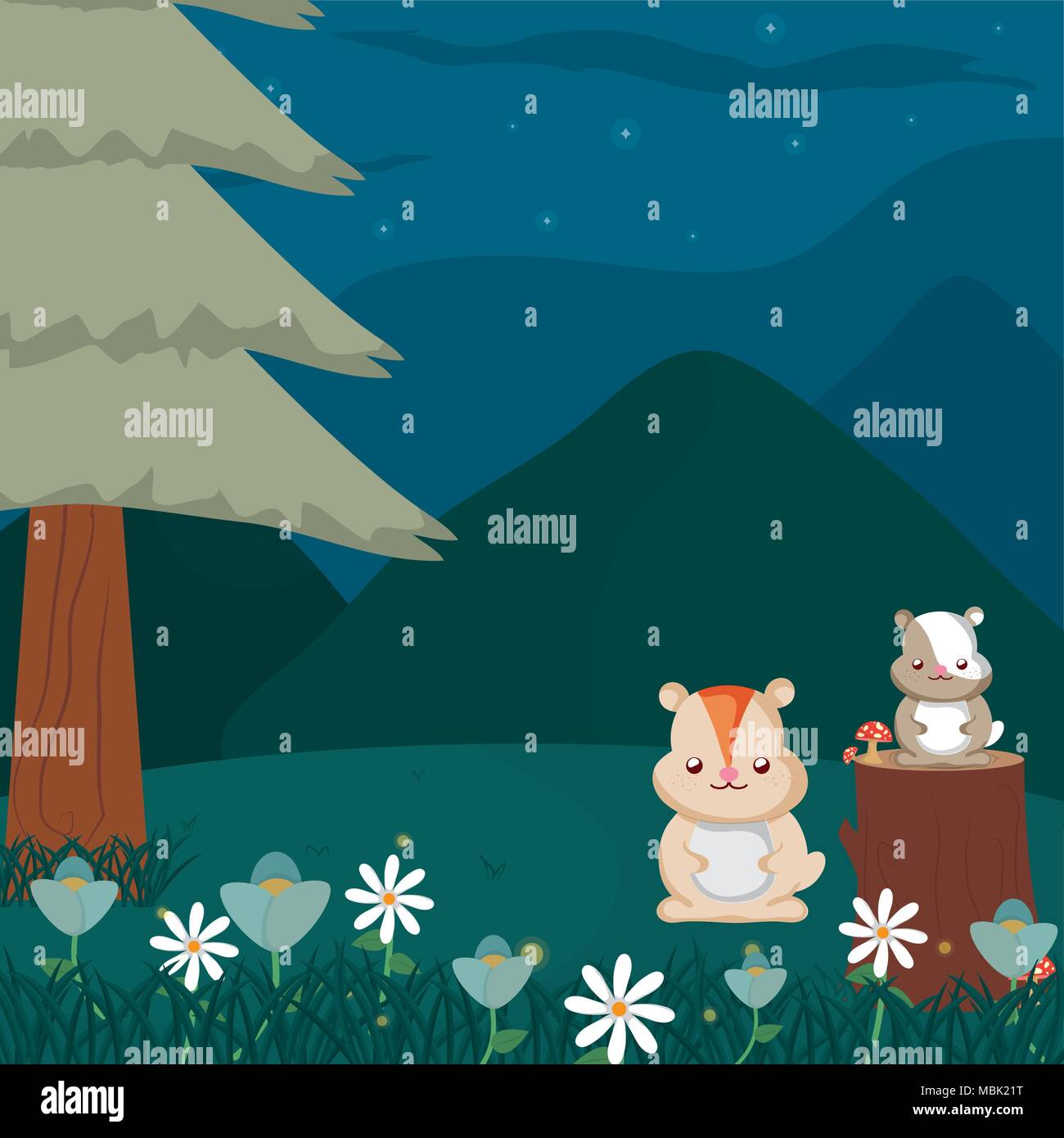 Biber niedliche Tiere cartoons Stock Vektor