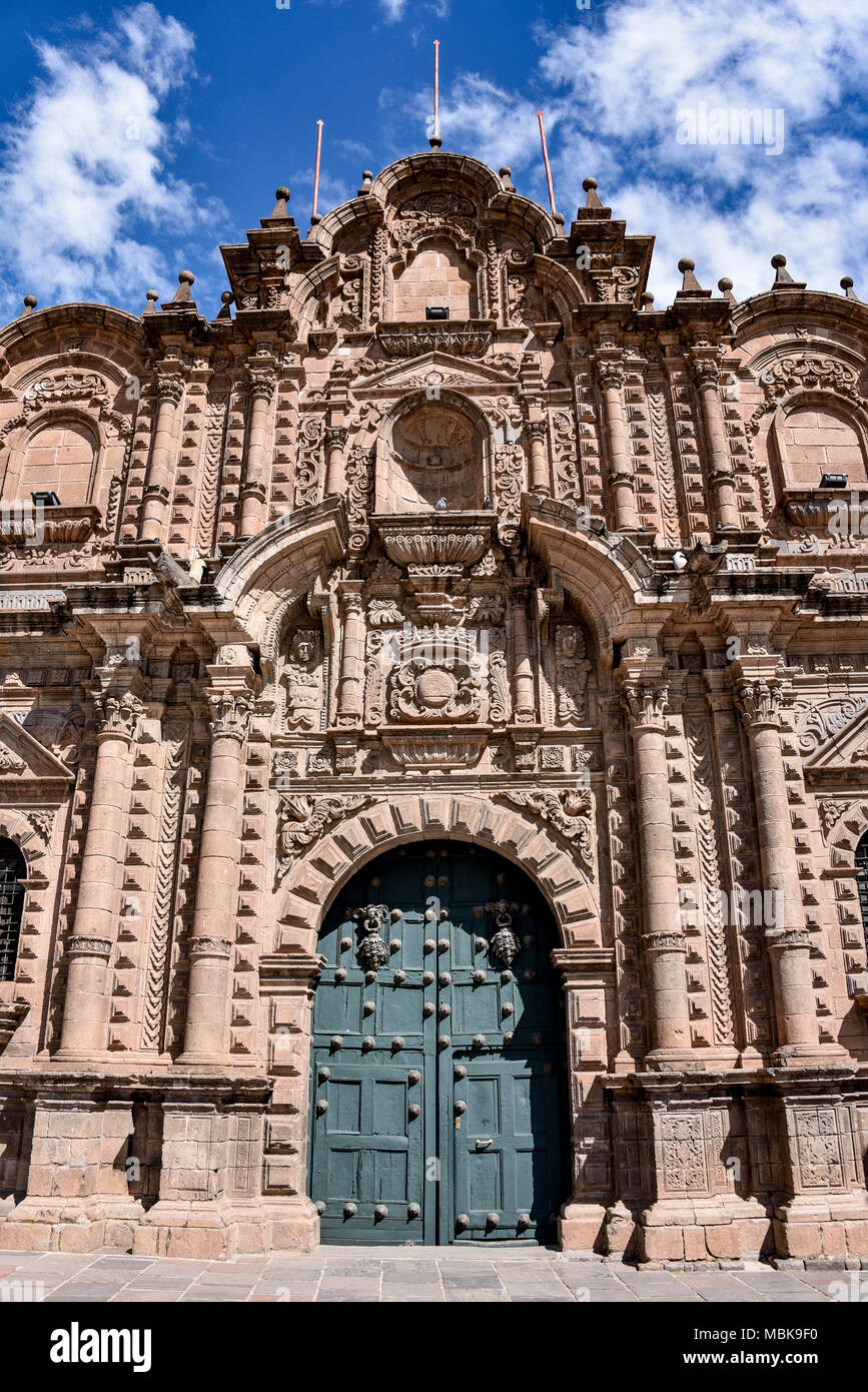 Iglesia La Compana de Jesus (Jesuitenkirche) / Kirche der Gesellschaft Jesu, in Cusco, Peru Stockfoto