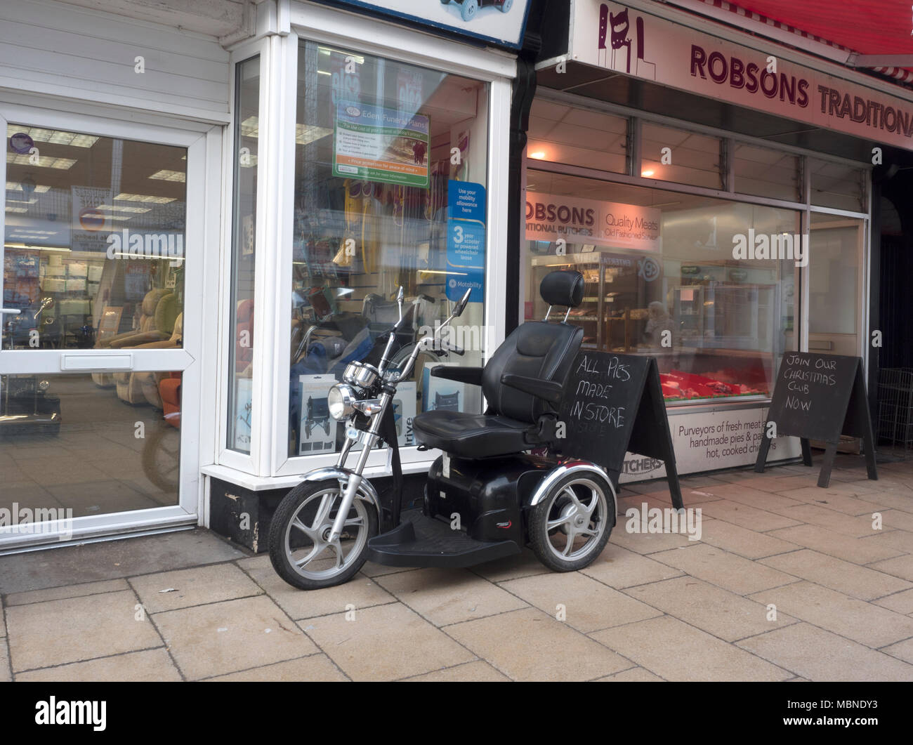 Mobilität scooters, Bridlington, Osten Ridings von Yorkshire, England, Vereinigtes Königreich Stockfoto