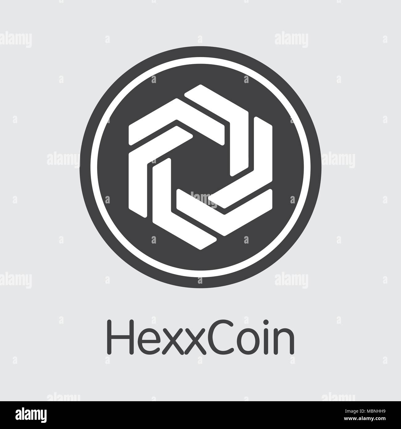 Hexxcoin Crypto Währung-Vector-Piktogramm. Stock Vektor