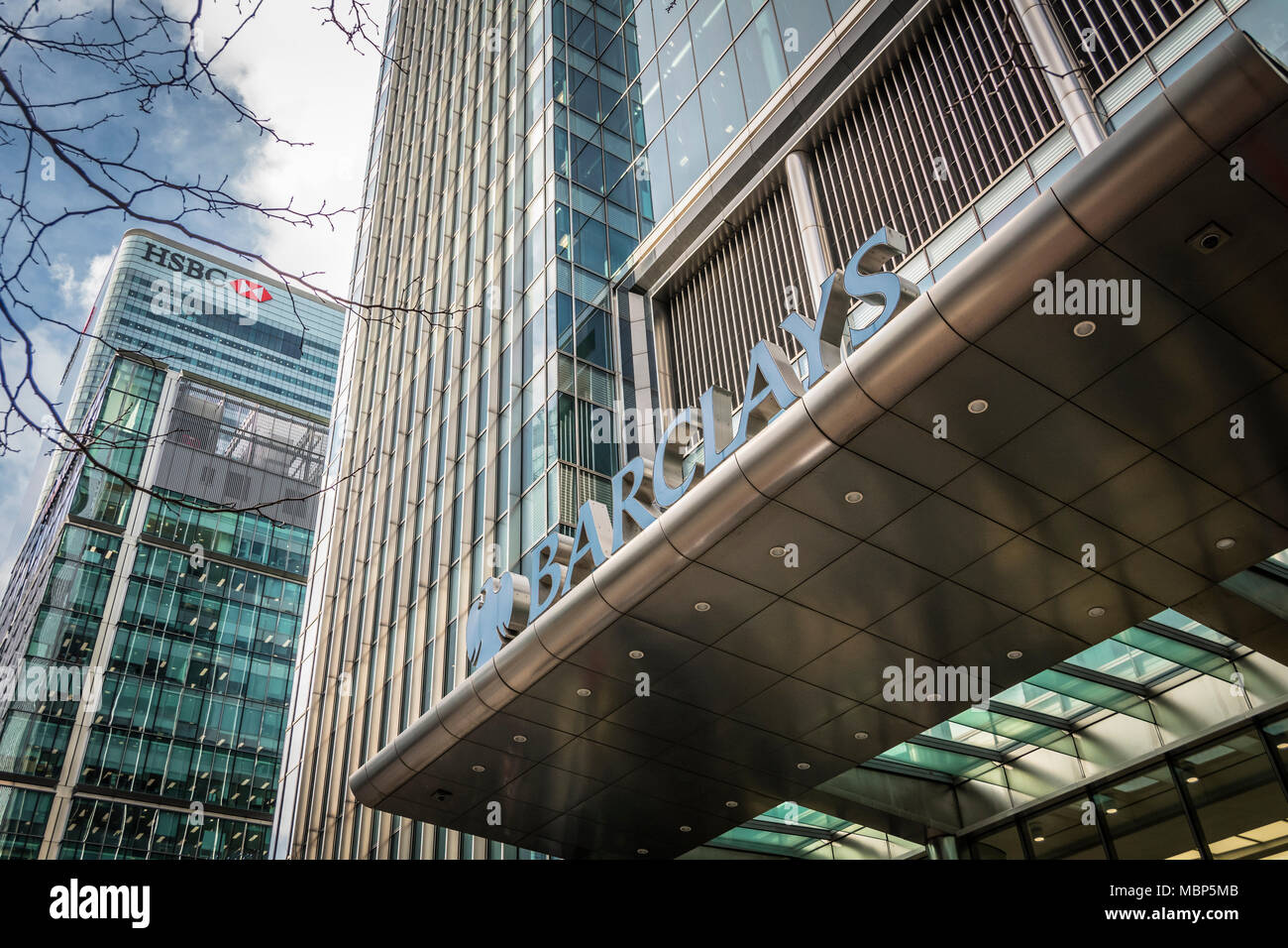 Die Barclays Bank, Churchill, Canary Wharf, London, E1, UK Stockfoto