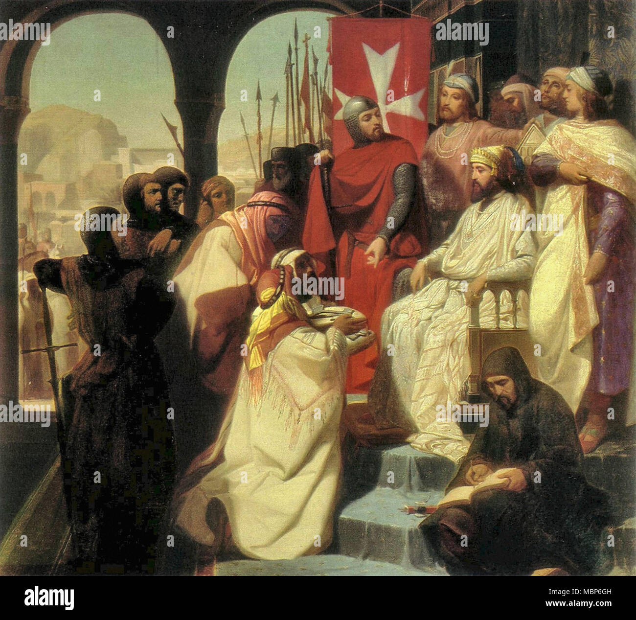 Lauener Henri - Ritter des Ordens des Heiligen Johannes von Jerusalem wiederherstellen Religion in Armenien im Jahre 1347 Stockfoto