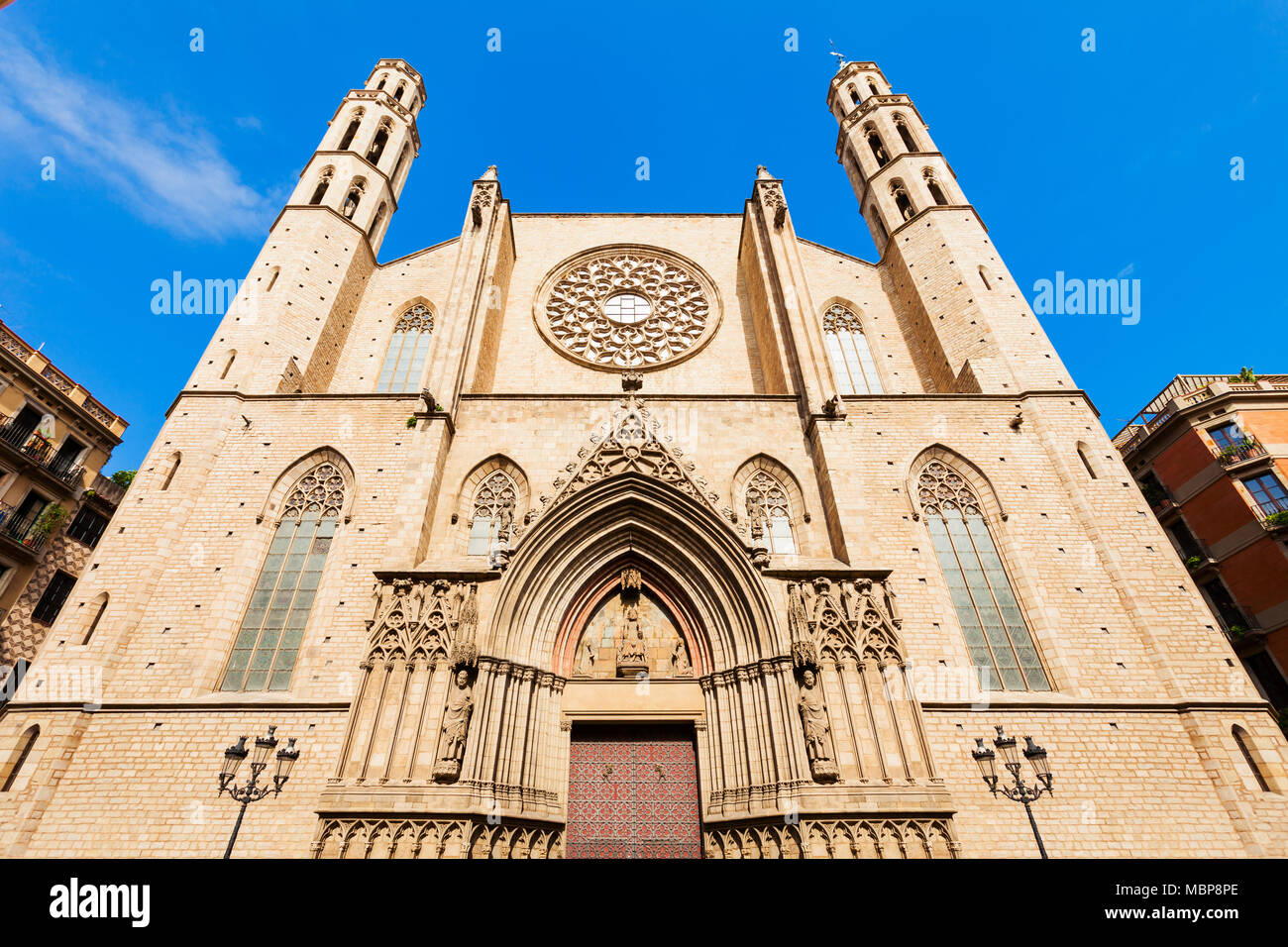 Santa Maria del Mar oder Heiligen Maria des Meeres ist eine Kirche, in der Ribera Viertel von Barcelona in Spanien Stockfoto