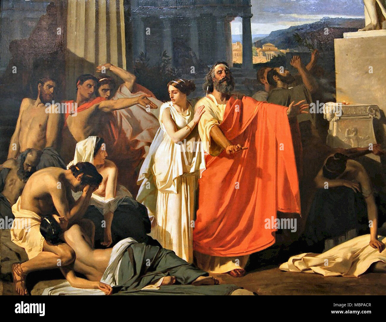 Hillemacher Eugene Ernest - Ödipus und Antigone zu Theben verbannt Stockfoto