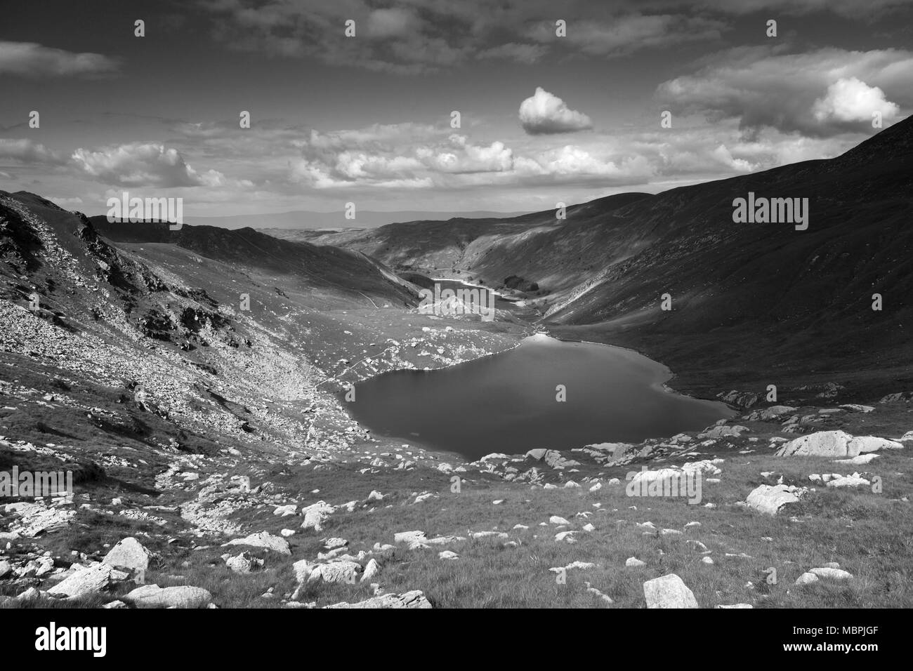 Kleine Wasser- und Haweswater Reservoir, Mardale Tal, Nationalpark Lake District, Cumbria, England, Großbritannien Stockfoto