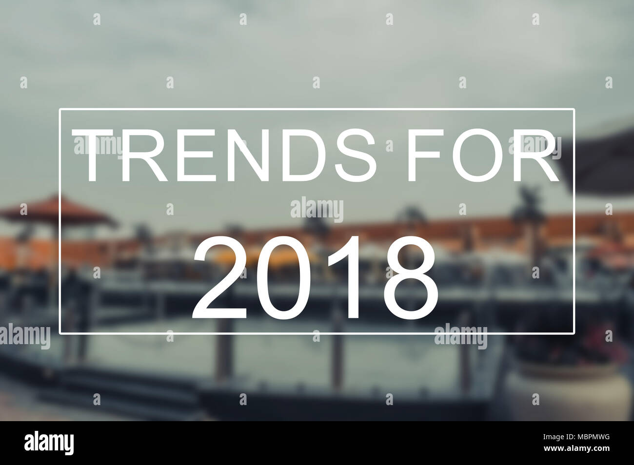 Trends für 2018 mit Unschärfe backgroun Stockfoto