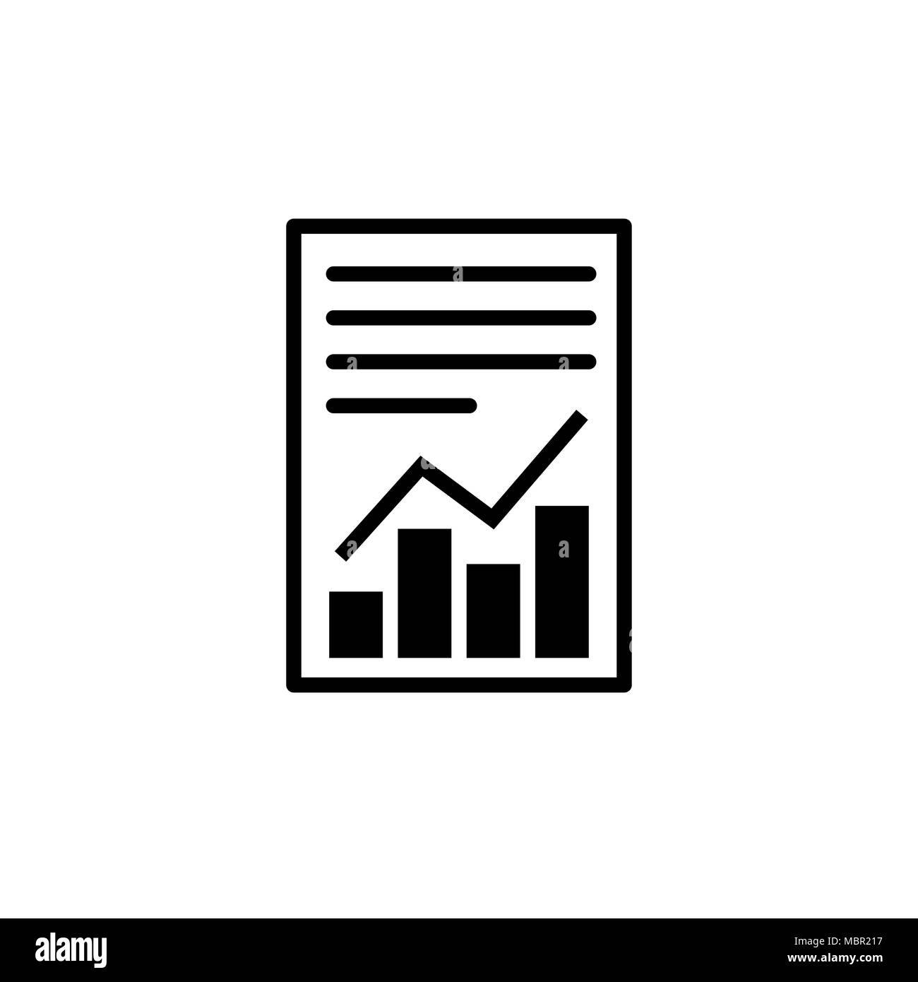 Bericht Textdatei Symbol. Dokument mit Chart Symbol Stock Vektor