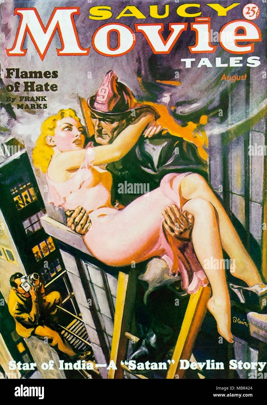 Frecher FILM GESCHICHTEN Amerikanischen pulp fiction Magazin über 1935 Stockfoto