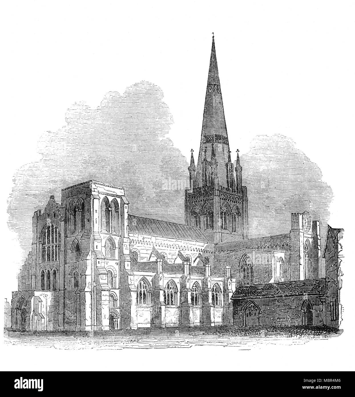 Chichester Cathedral, formal bekannt als die Kathedrale der Heiligen Dreifaltigkeit, ist in Chichester, Sussex, Großbritannien. Es war wie eine Kathedrale im Jahr 1075 gegründet und 1108 mit feinen Architektur sowohl in der Normannen und der Gotischen Stil geweiht. Es ist die typisch englische Dom' genannt, die von der Architekturhistoriker Nikolaus Pevsner. Stockfoto