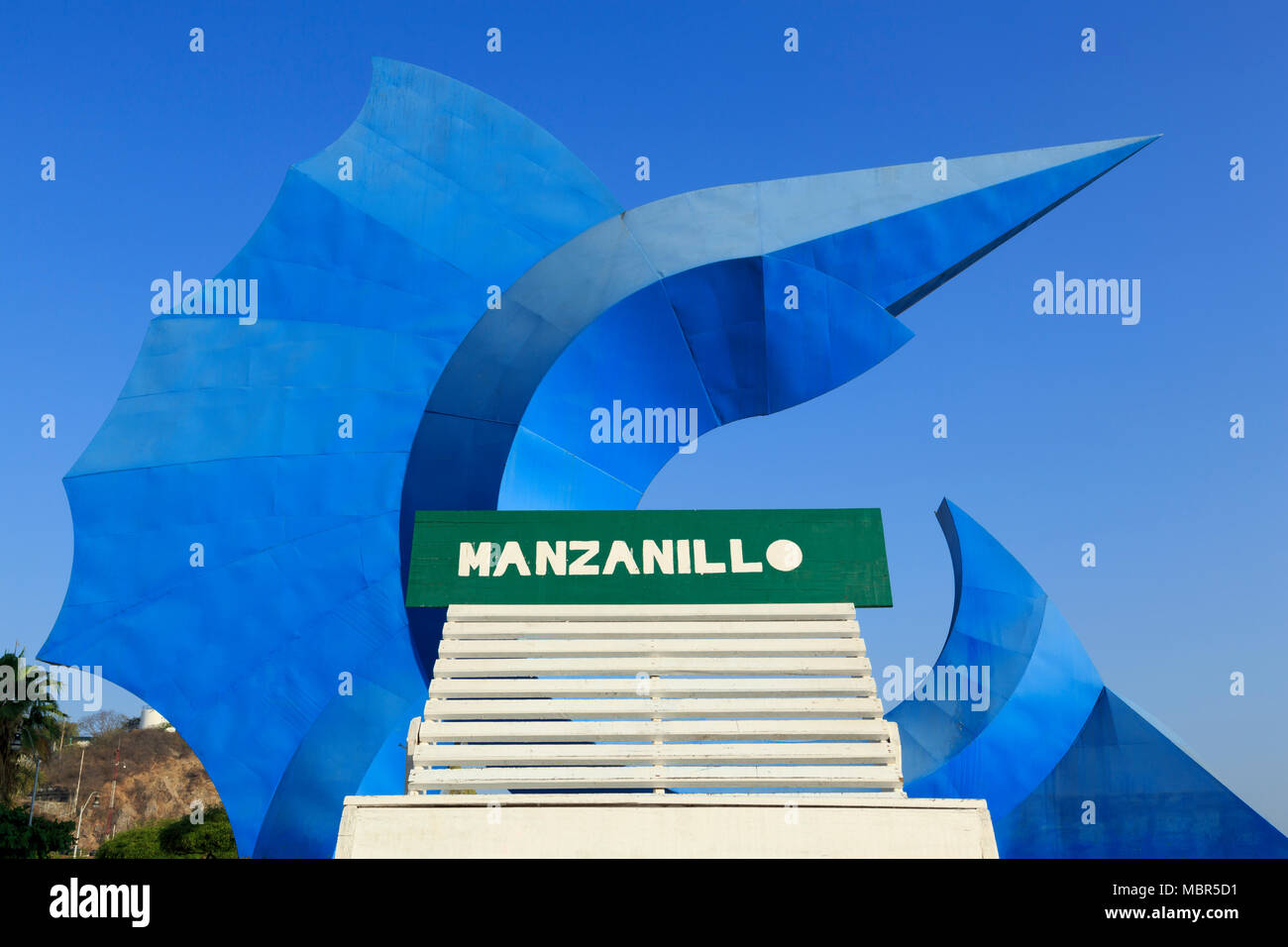 Sailfish Denkmal, Manzanillo, Colima, Mexiko Stockfoto