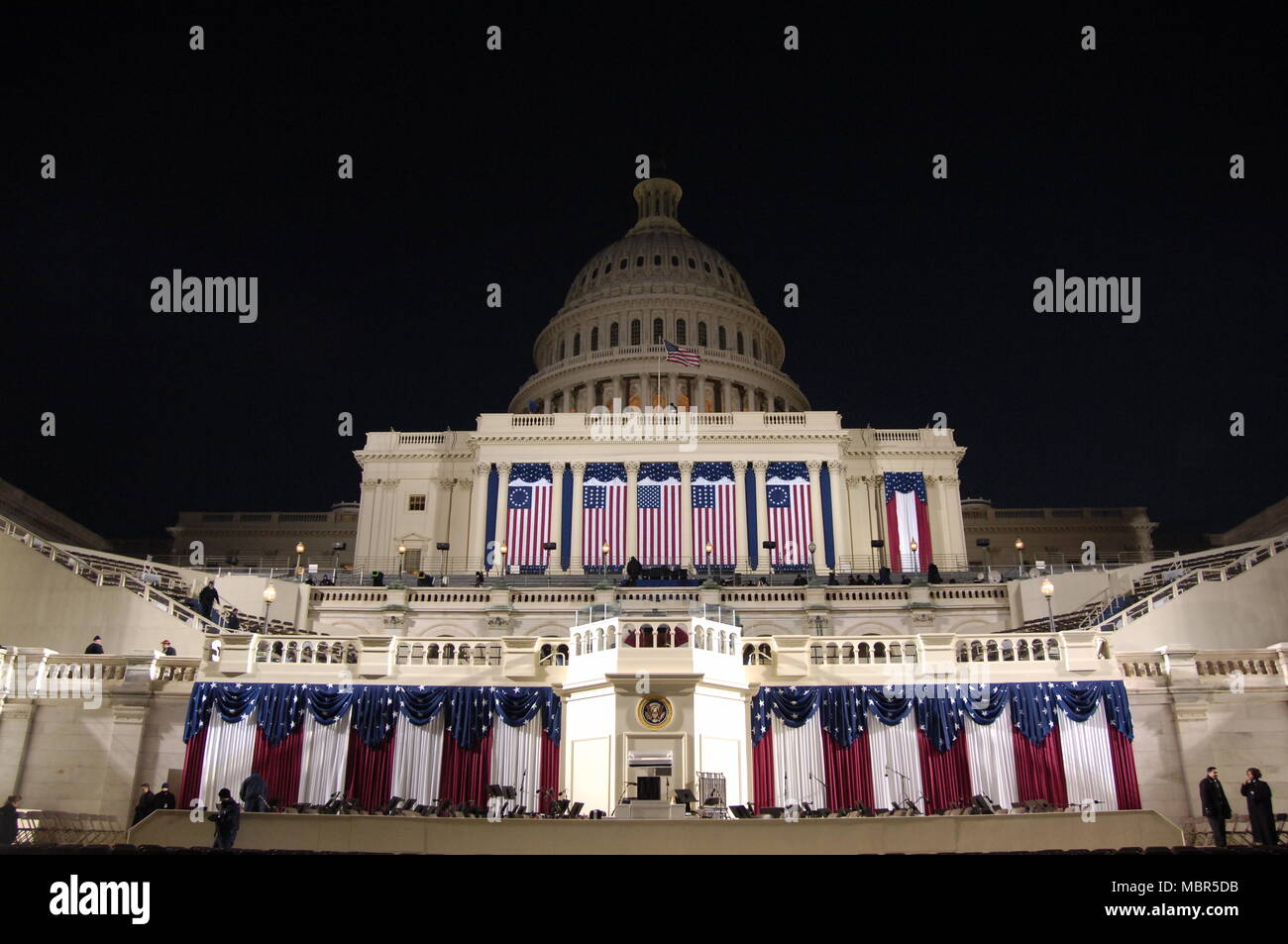 Letzte Vorbereitungen vor der Präsident Barack Obamas Vereidigung auf dem Kapitol in Washington, D.C., Jan. 20, 2009. DoD Foto von SPC. Daniel J. Herrera, der US-Army Stockfoto