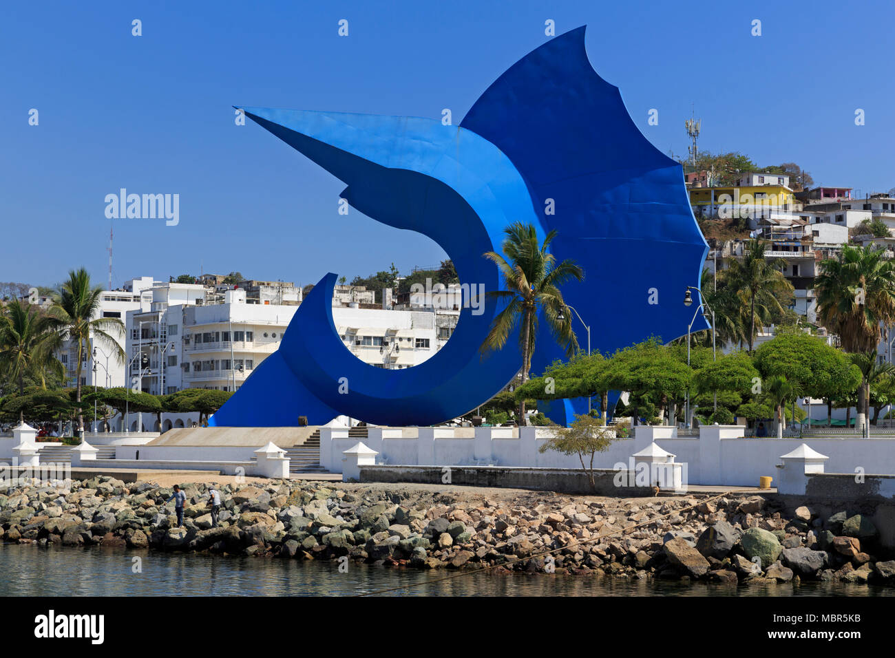 Sailfish Denkmal, Manzanillo, Colima, Mexiko Stockfoto