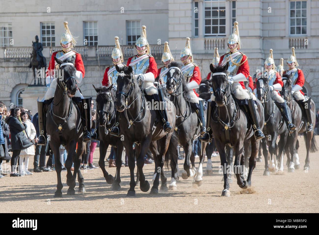 Household Cavalry. Die Wachablösung am Horse Guards Parade, London, UK Stockfoto