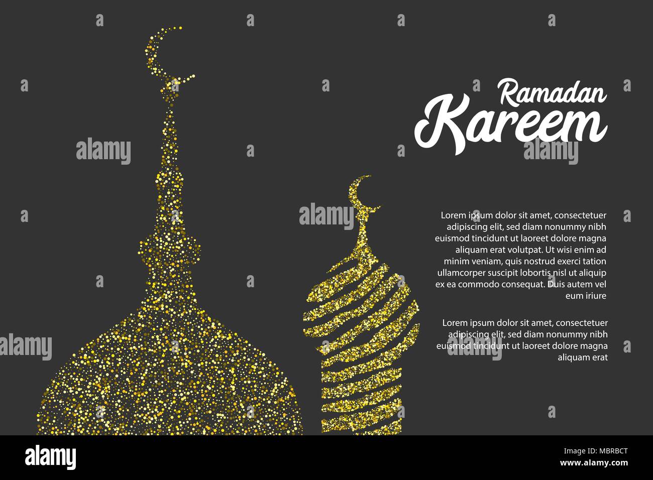 Ramadan Kareem golden funkeln Grußkarte Stock Vektor