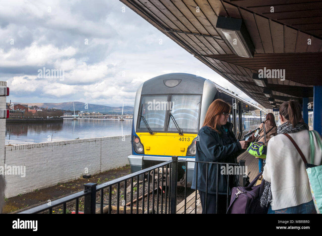 Bahnhof, Derry City, Londonderry, Nordirland, Großbritannien Stockfoto