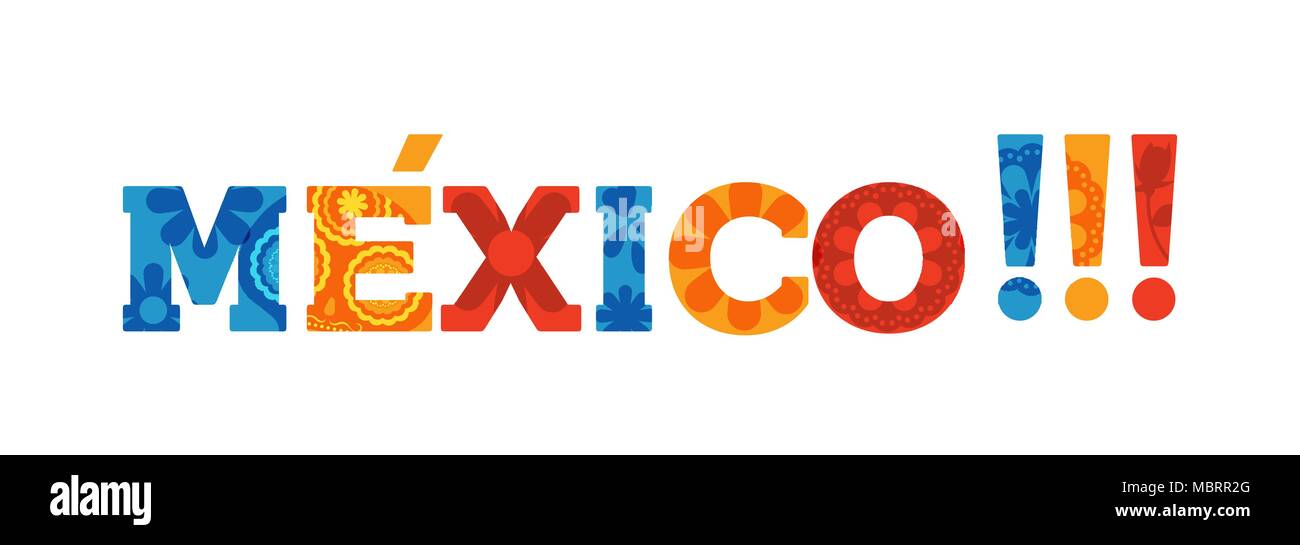 Mexiko Typografie zitat Banner mit bunten Text Dekoration und vintage Papier Textur. Festliche mexikanischen Abbildung ideal zum nationalen Feiertag oder Cel Stock Vektor