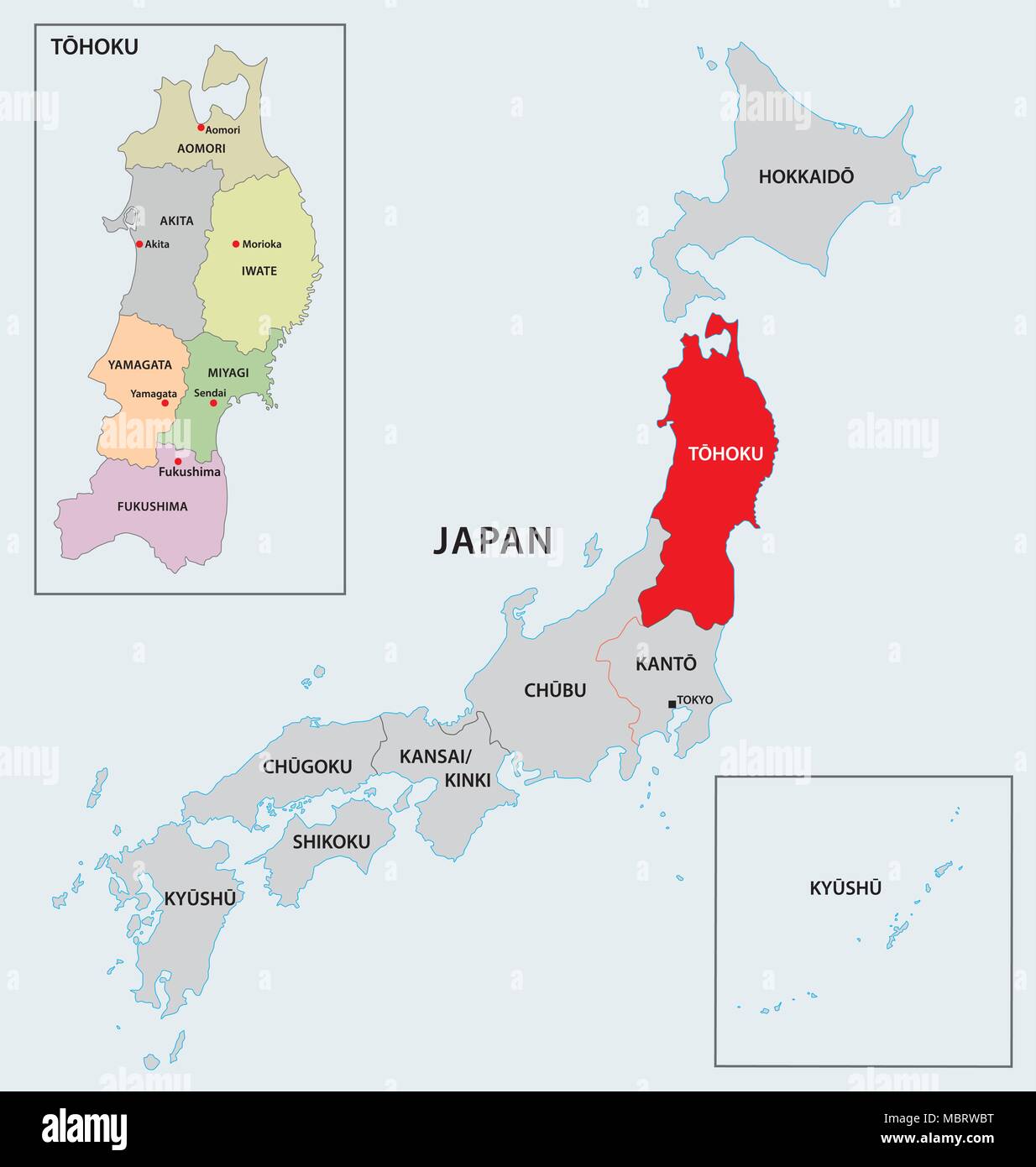 Kanto Japan Asia Map Stockfotos Und Bilder Kaufen Alamy