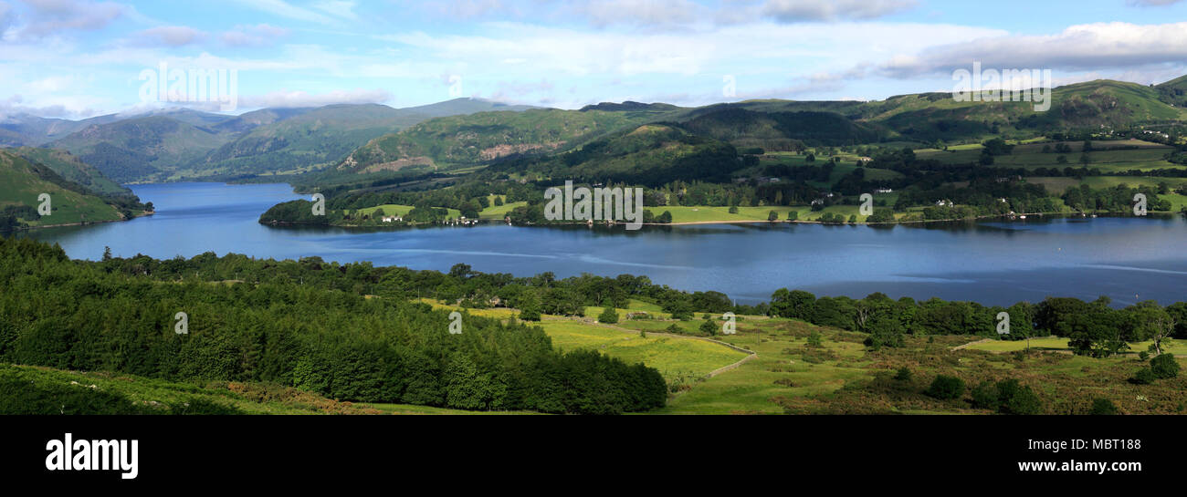 Anzeigen von Ullswater von Arthurs Hecht fiel, Martindale, Nationalpark Lake District, Cumbria County, England, Großbritannien Stockfoto