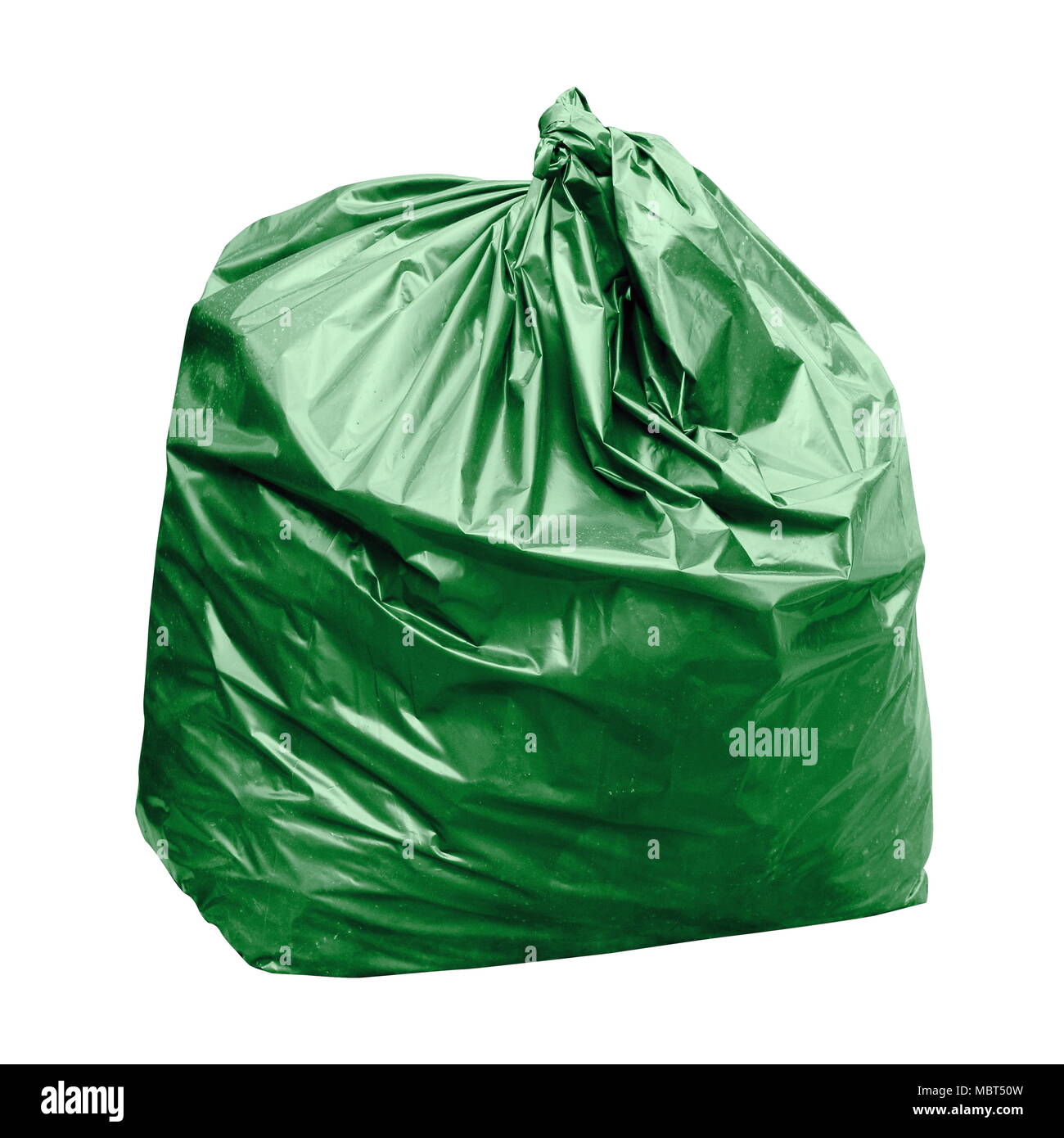 Grüne Müllsack mit Konzept die Farbe der grünen Müllsäcken ist biologisch  abbaubar, kompostierbare Abfälle (auf weißem Hintergrund Stockfotografie -  Alamy