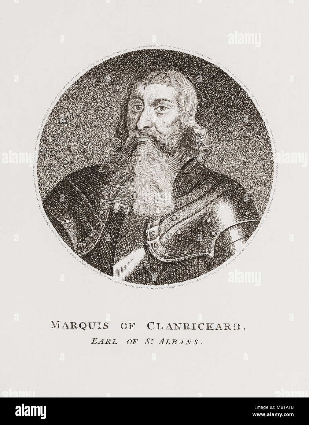 Ulick MacRichard Burke, 1 Clanricarde, 5th Earl of Clanricarde, 2 Graf von St Albans, 1604-1657. Irischen Adligen. Von der Woodburn Galerie von seltenen Porträts, veröffentlicht 1816. Stockfoto