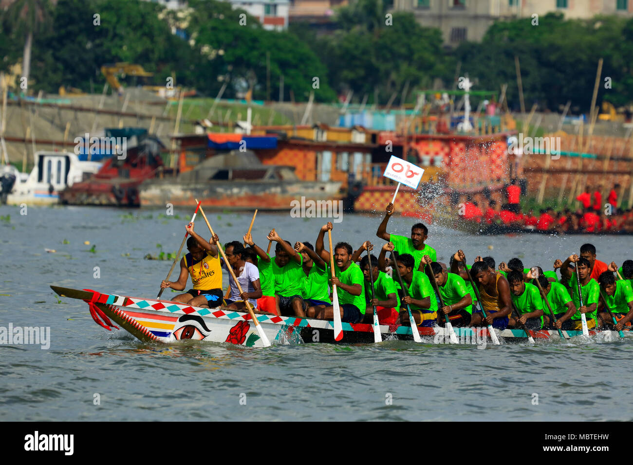 Boat Race auf der Buriganga River. Dhaka, Bangladesch. Stockfoto