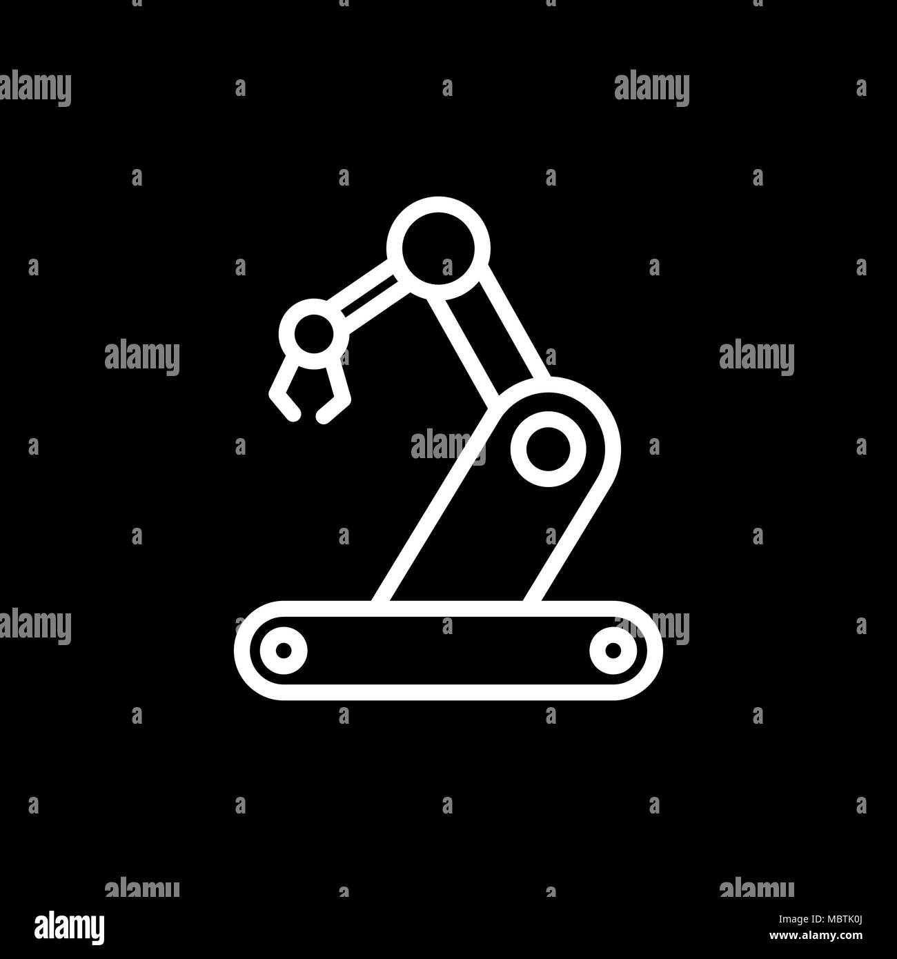 Roboter Hand Maschine einfache Flat Style Vector Illustration. Stock Vektor